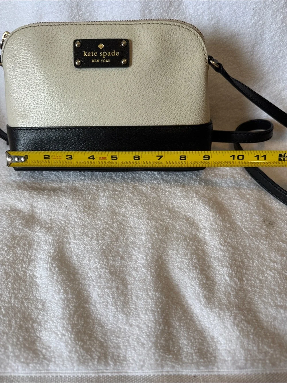 kate spade Two-Tone Black and Cream Pebble Leather Crossbody